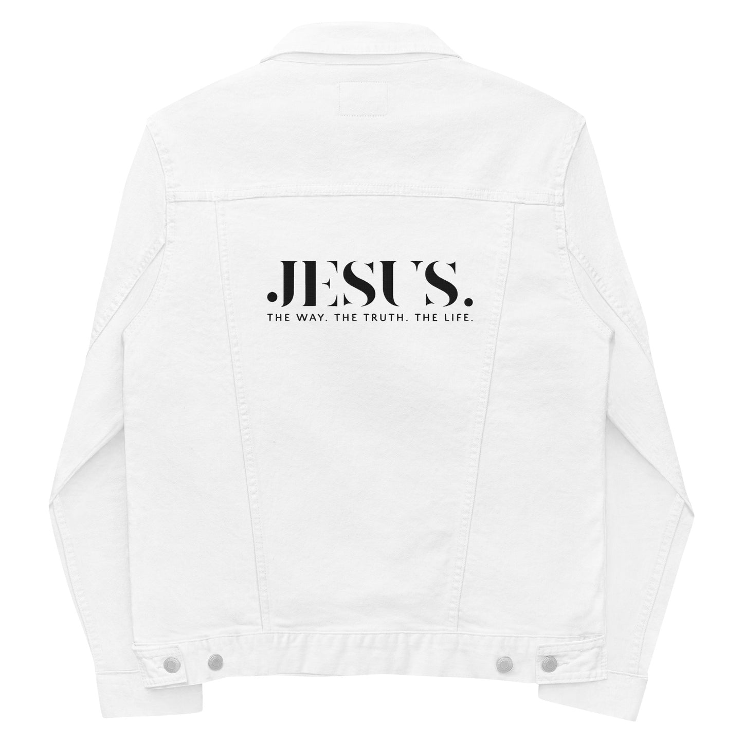 Jesus Unisex White Denim Jacket